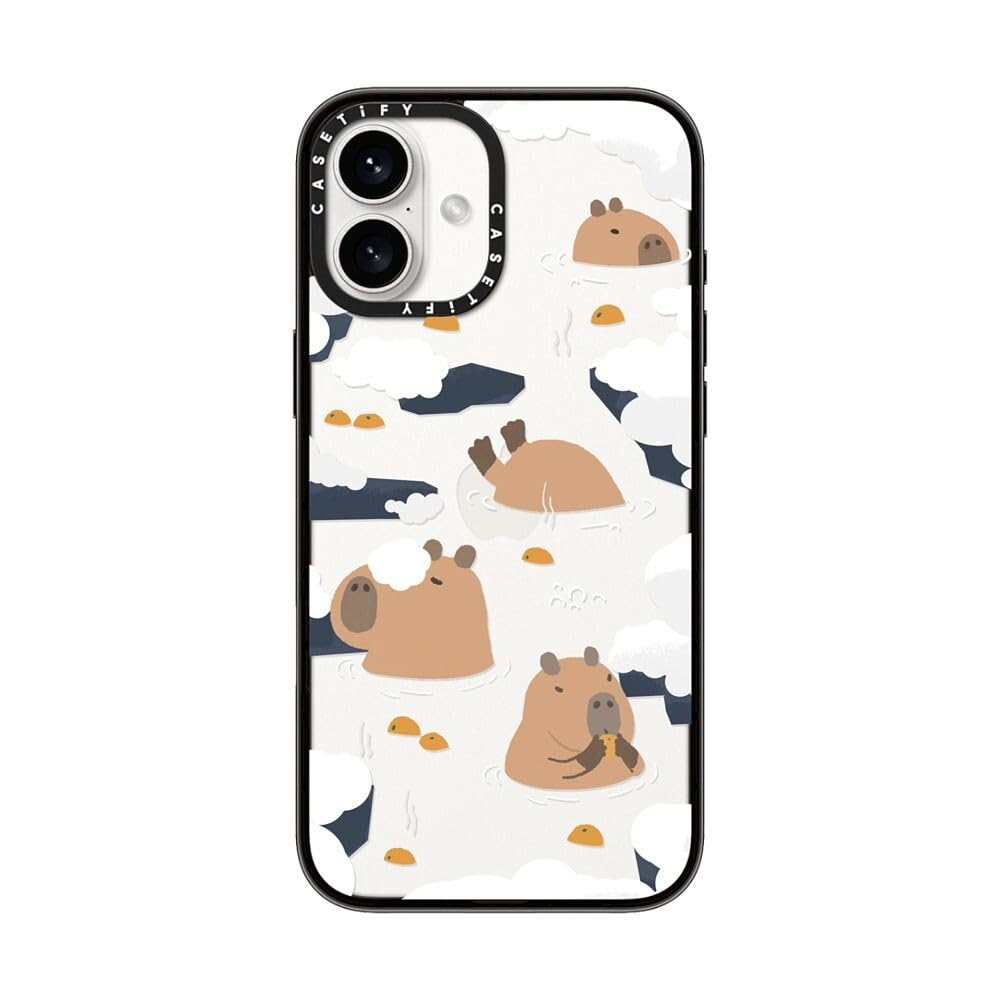 Casetify Compact Case For Iphone 16 Plus [Lightweight / 4 Ft. 2X Military Grade Drop Protection/Slim]   Floating Capybara   Clea