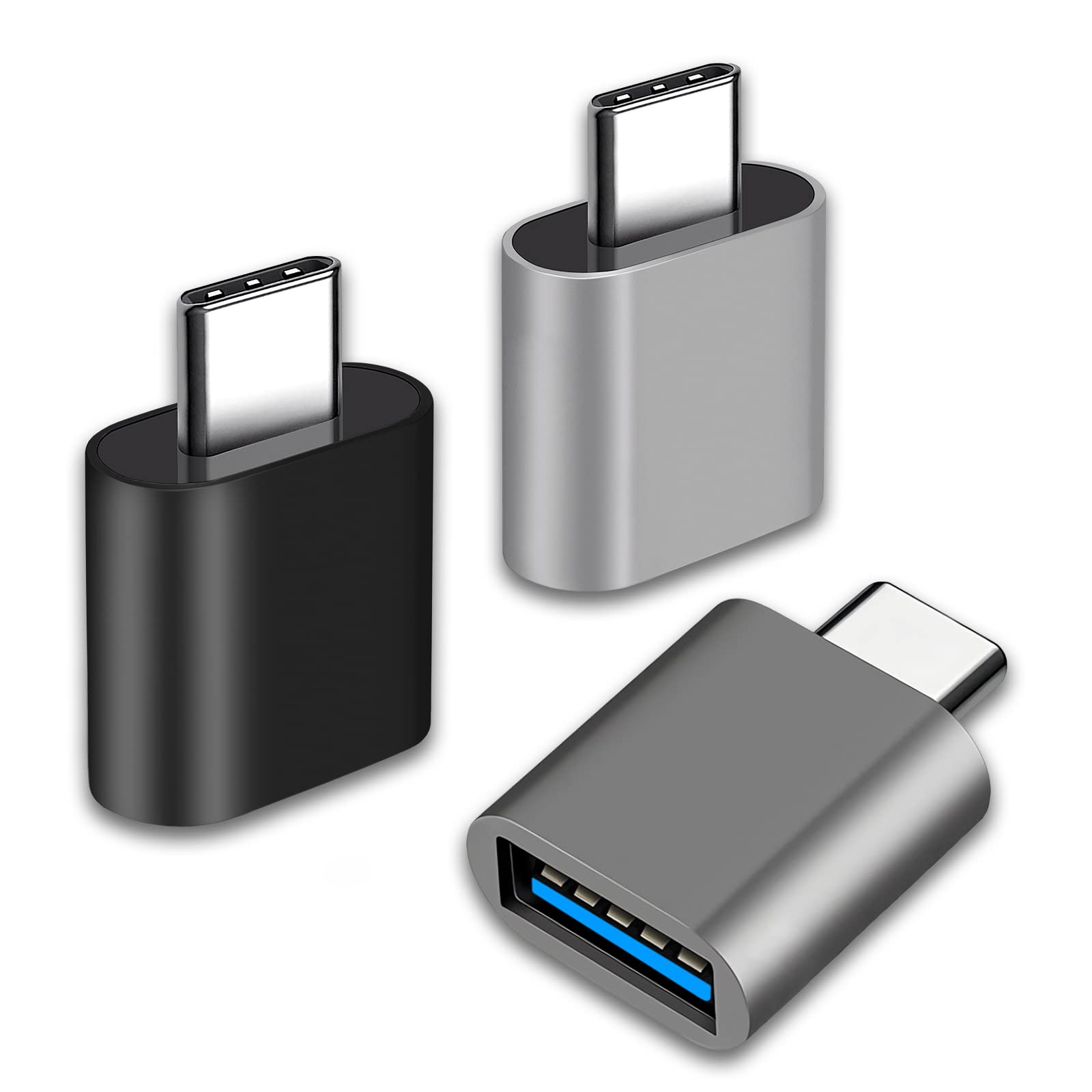 Usb C To Usb Adapter, Type C Thunderbolt 4 Otg Converter, Usb C Male To Usb 3.0 Female Adapter (3 Pack) For Apple Macbook Pro, M