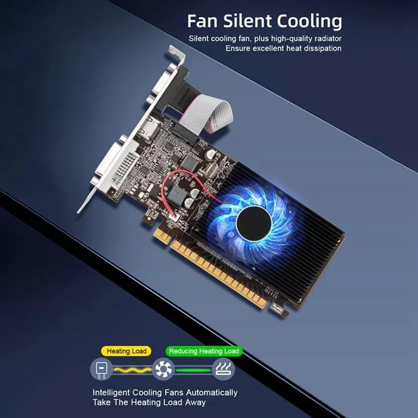 Xuanmo Nvidia Geforce 2.0 Gt610 Low Profile Pc 2Gb Graphics Card 64Bit 810Mhz, 2560X1600 Pc Video Card, Pci Express 2.0, Dvi Vga