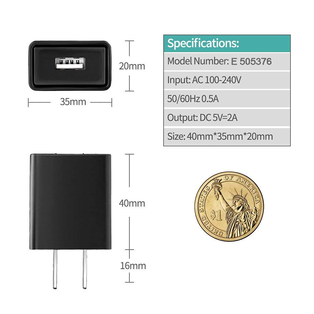Usb Micro Wall Charger Compatible With Samsung Galaxy Note, Tab A, E, S2, 3, 4, 7.0'' 8.0'' 9.6'' 9.7'' 10.1'', Sm T280/350/580/