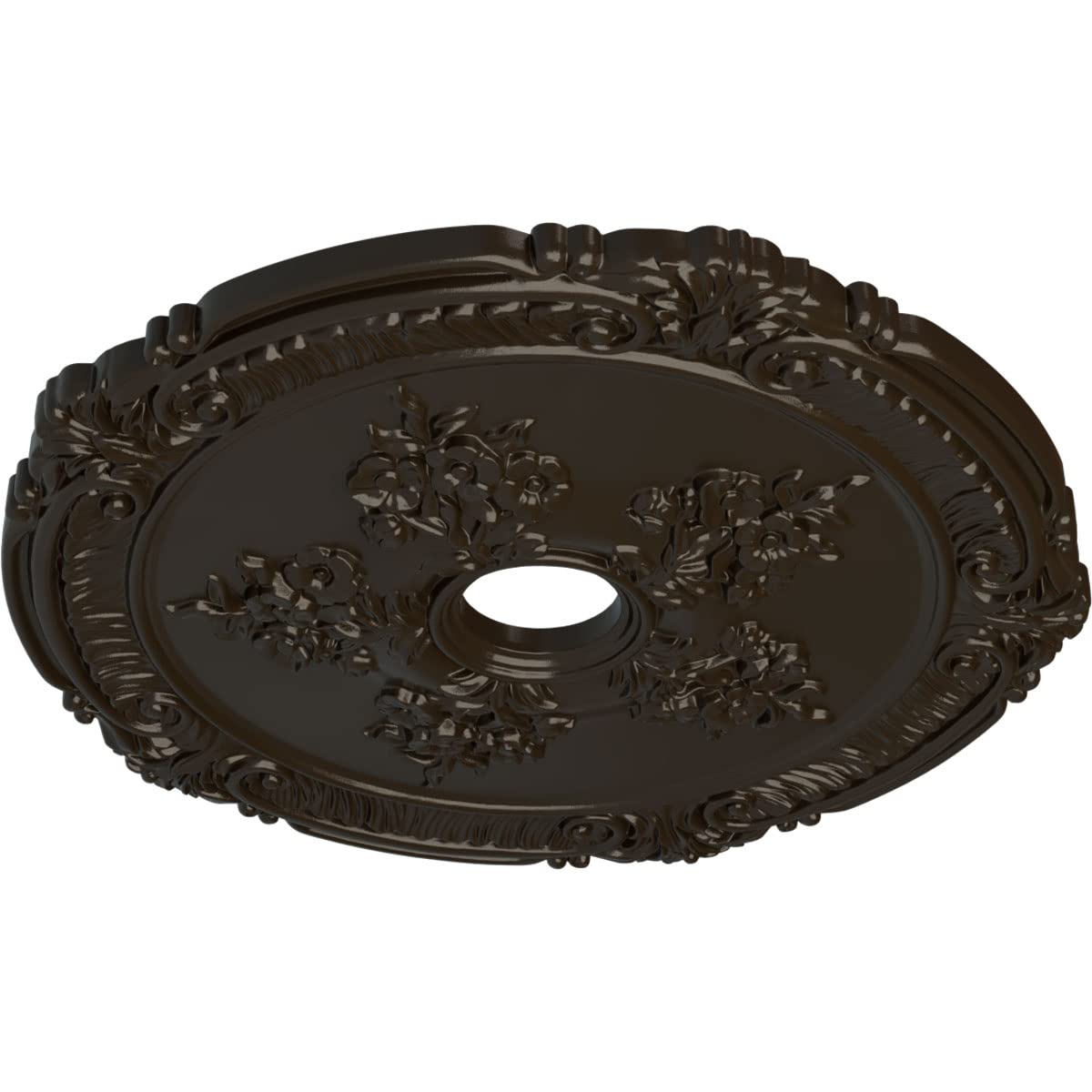 Ekena Millwork Cm26Atshf Attica With Rose Ceiling Medallion, 26''Od X 3 3/4''Id X 1 1/2''P, Hand Painted Stone Hearth