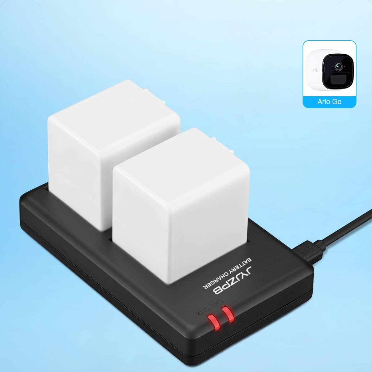 Jyjzpb 7.2V 3660Mah Rechargeable Li Ion Batteries For Arlo Go, With Dual Battery Charger Fit For Arlo Go Battery