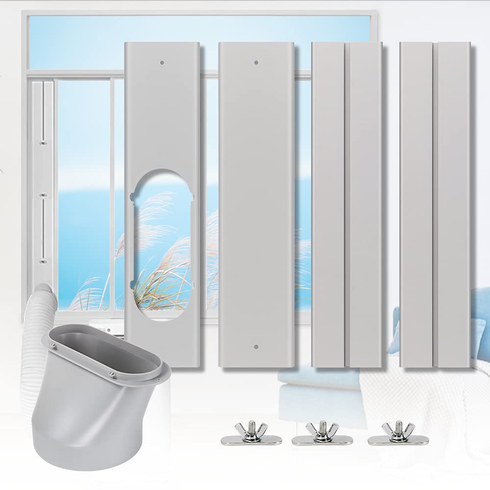 Portable Air Conditioner Window Kit, Adjustable Vertical/Horizontal Sliding Window Kit Plate For Ac Unit, Ac Window Vent Kit, Ac Window Seal Suitable For 5.9� Ac Exhaust Hose