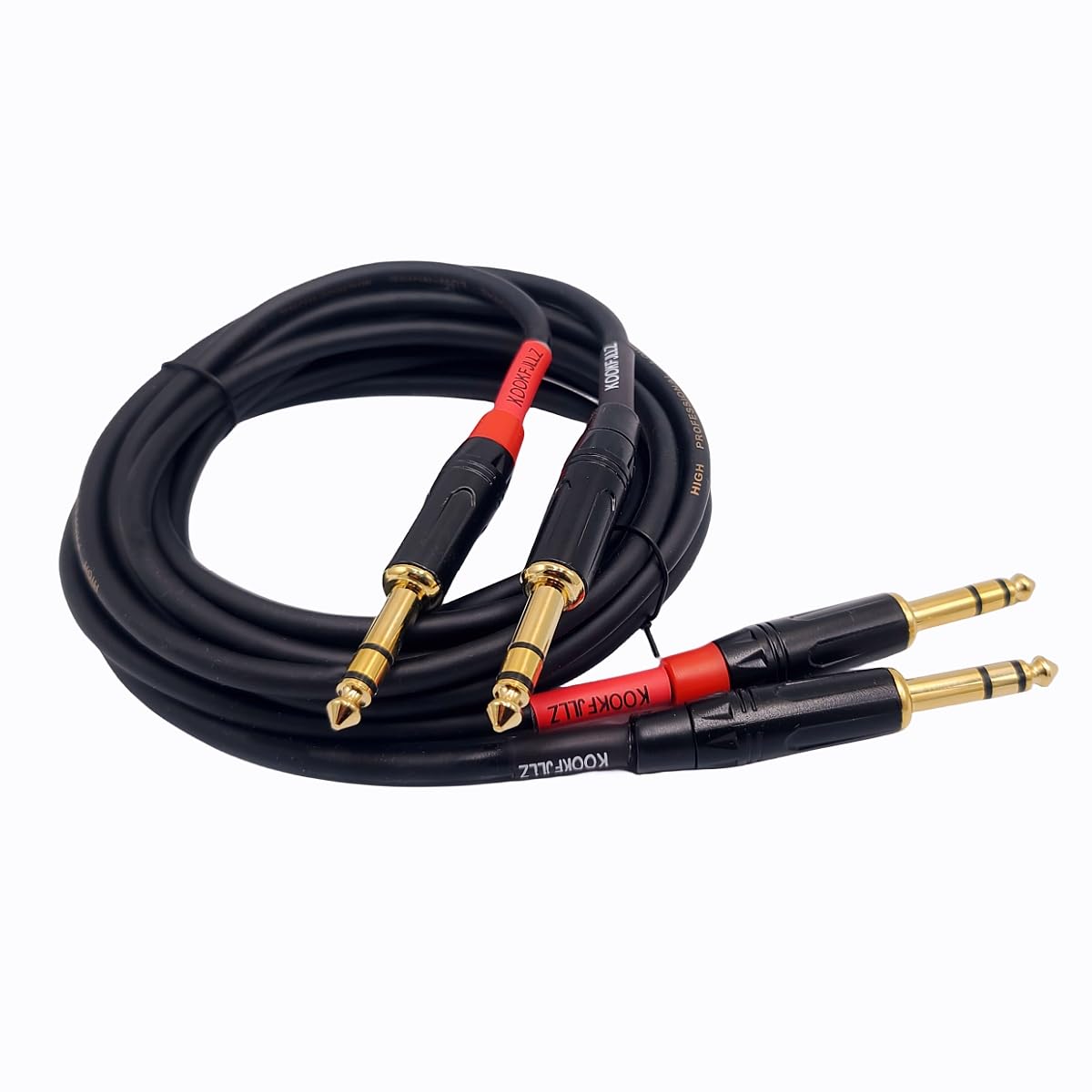 Kookfjllz Speakers Cable, 6 Foot Balanced Trs 1/4   , 2 Pack