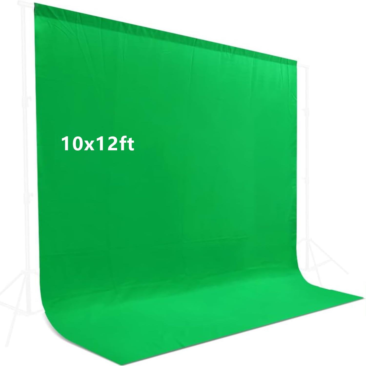 10X12Ft Green Screen Backdrop For Photography, Lcuirc Chromakey Polyester Collapsible Greenscreen Background For Streaming, Phot