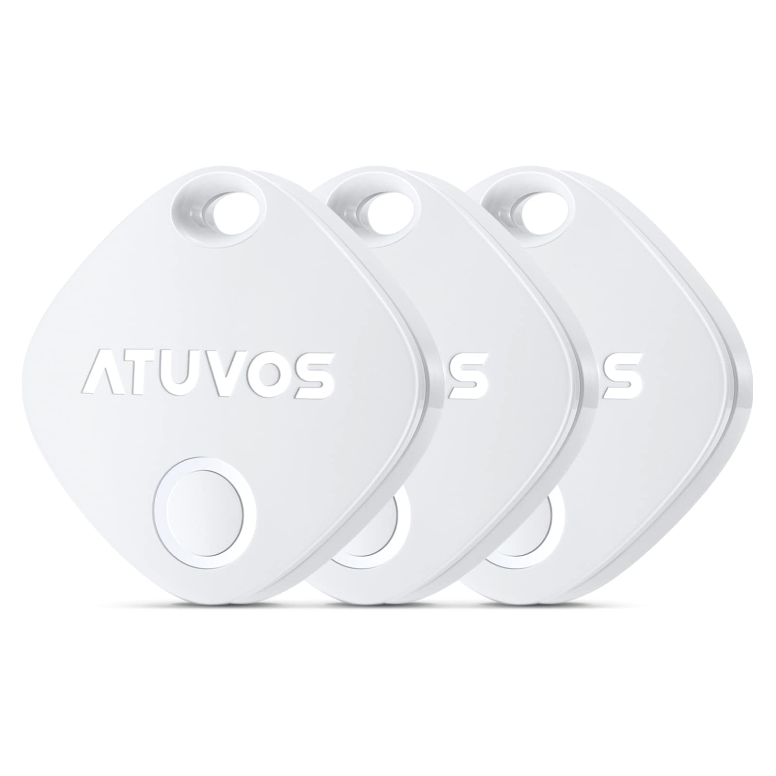Atuvos Air Tags 3 Pack, Bluetooth Luggage Tracker Works With Apple Find My App (Ios Only, Not For Android), Keys Finder And Item Locator For Luggage, Backpack, Suitcases, Replaceable Battery (White)