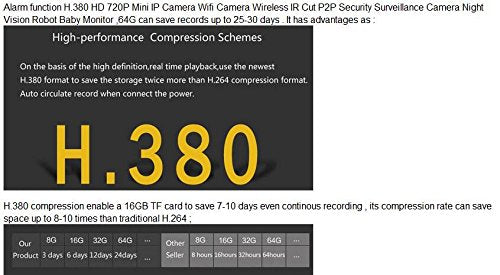 64Gb Can Save 30 Day Ptz Pir Camera Motion Detection Alarm Baby Monitor Camera Hd720P Ip Wifi Camera P2P Cctv Ir Cut Night Visio