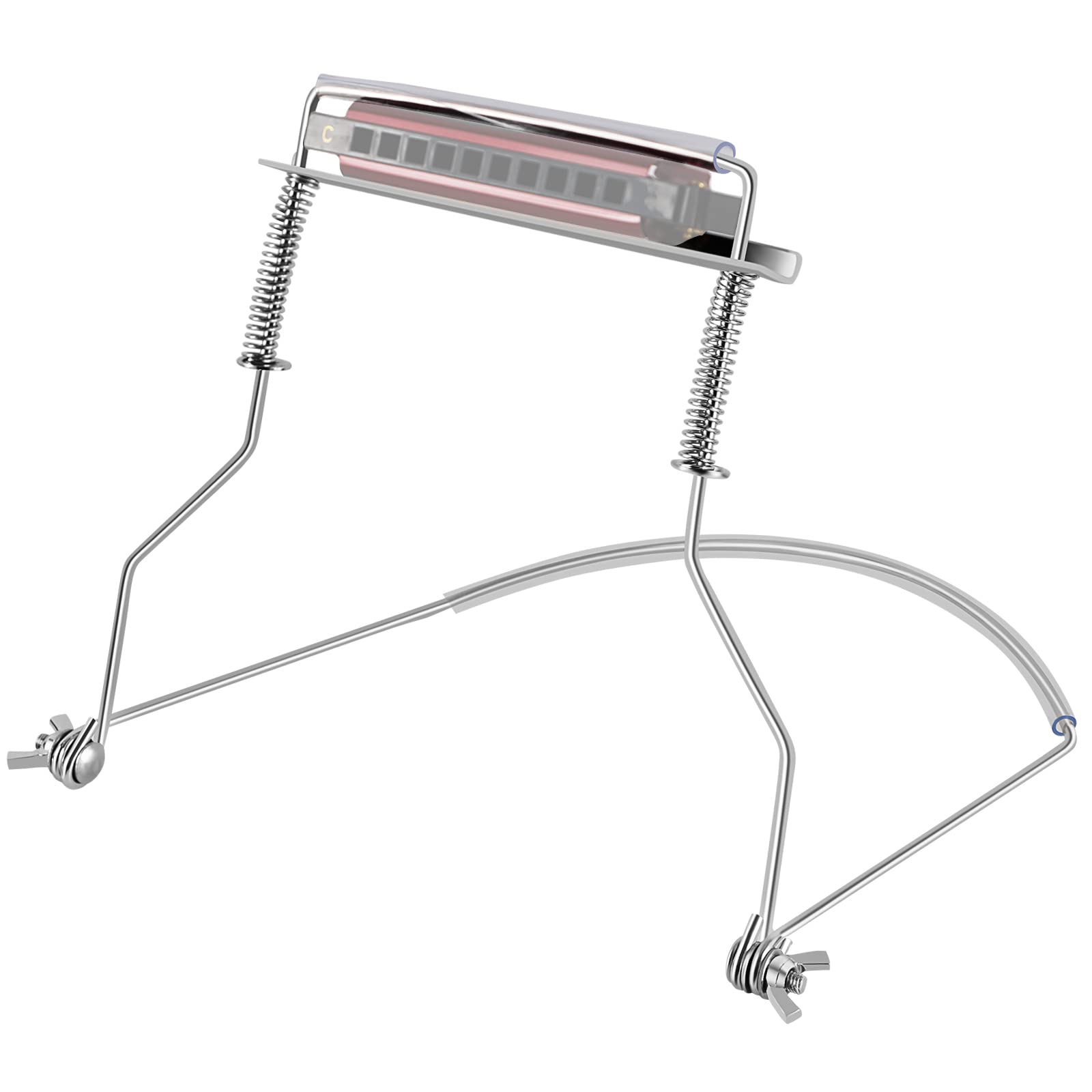 Eastrock Harmonica Holder,10 Hole Professional Harmonica Holder Neck,Anti Scratch Adjustable Harmonica Neck Brace,Hands Free Dur