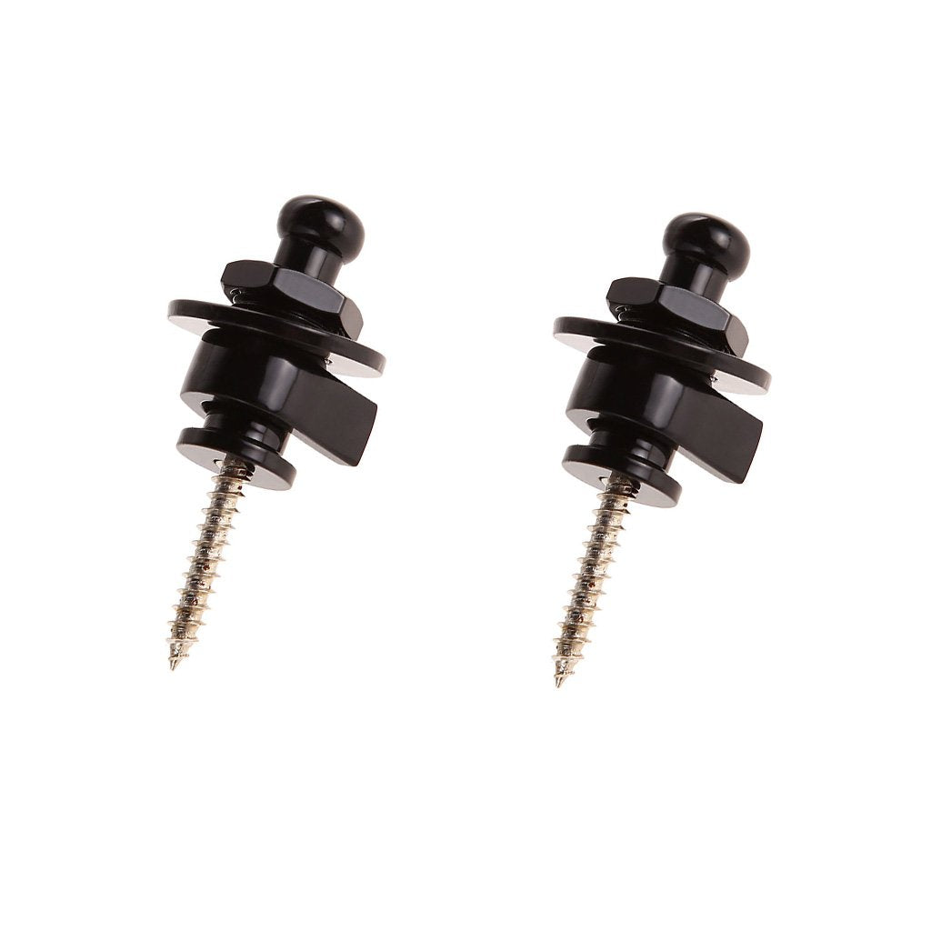 Imported 2PCS Skidproof Strap Lock for Electric Guitar Bass Black