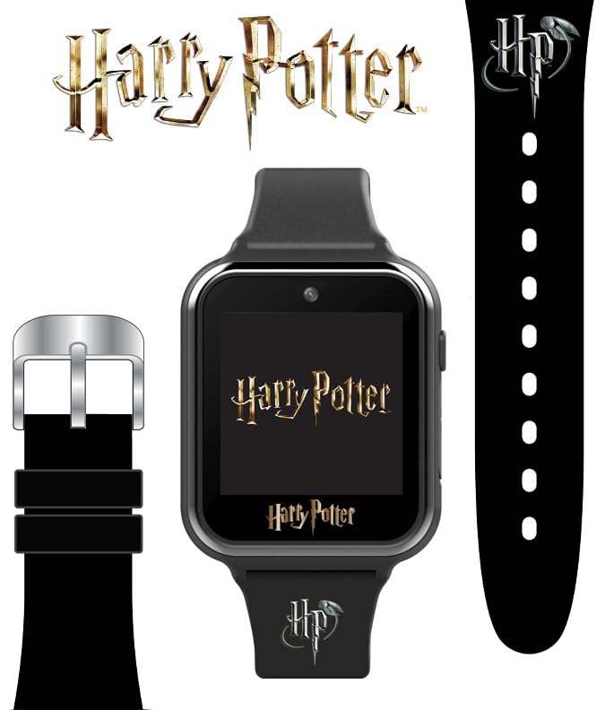 Accutime Kids Harry Potter Educational Learning Touchscreen Black Smart Watch Toy With Black Strap For Girls, Boys, Toddlers   S