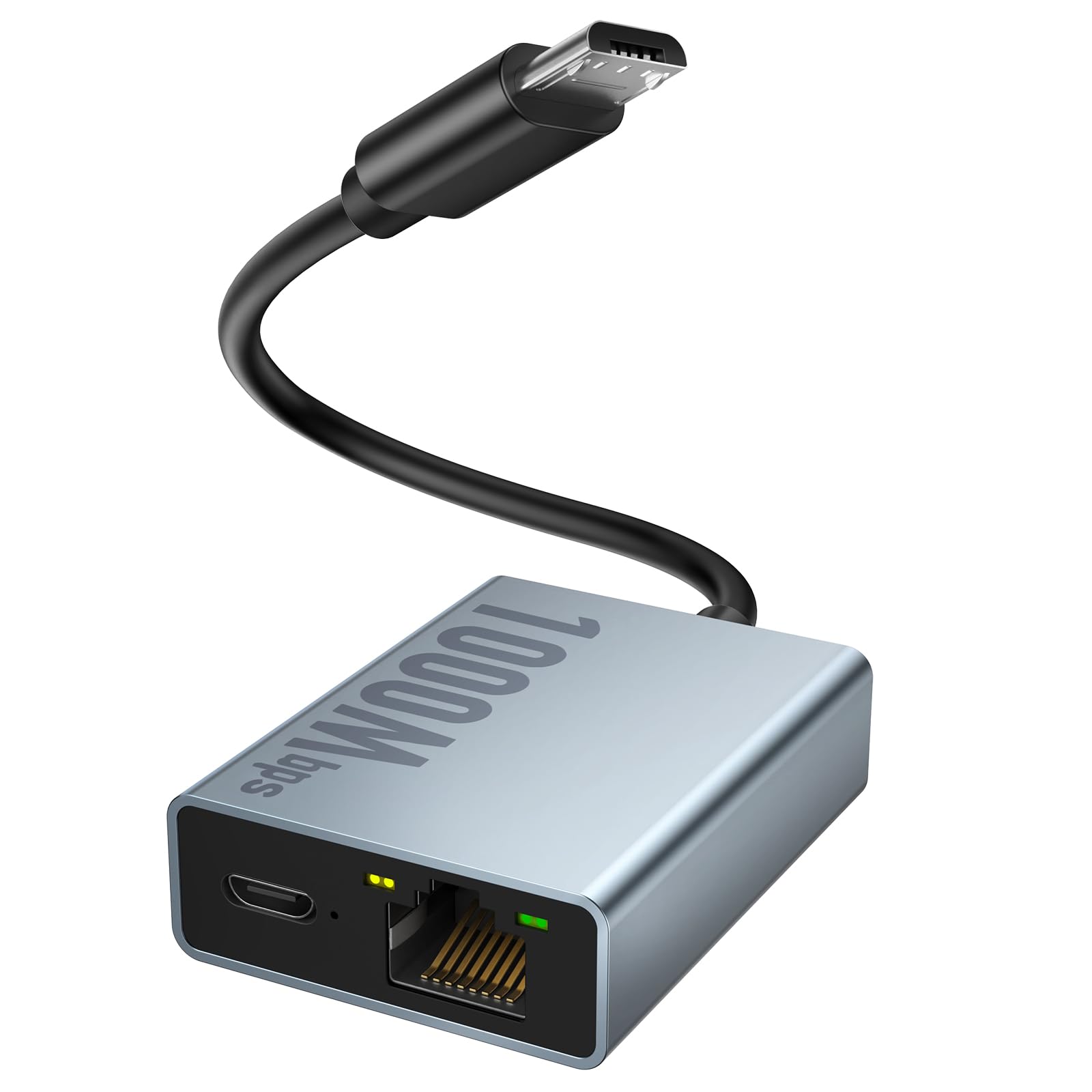 Zexmte Gigabit Ethernet Adapter For Fire Tv Stick, 1000Mbps Micro Usb To Rj45 Tv Stick Ethernet Adapter Compatible With Fire Tv