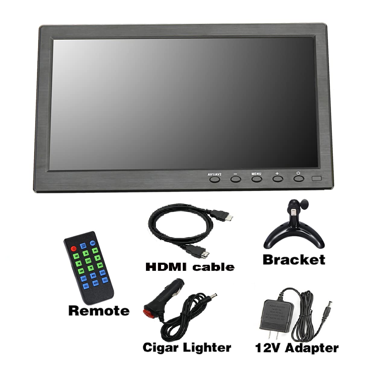 Loncevon 10 Inch Portable Hdmi Monitor Mini Vga Monitor Screen For Pc/Camera/Tv/Raspberry Pi/Gaming; 1024X600 Pixel Support 1920