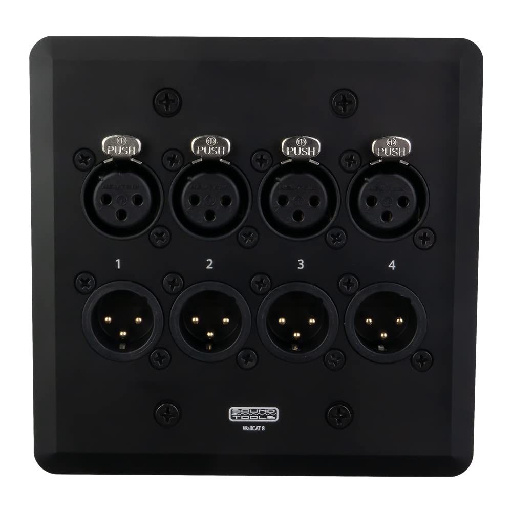 Wallcat 8   Analog, Aes3, Dmx And Intercom 4 Channel Wall Plate No Solder Required