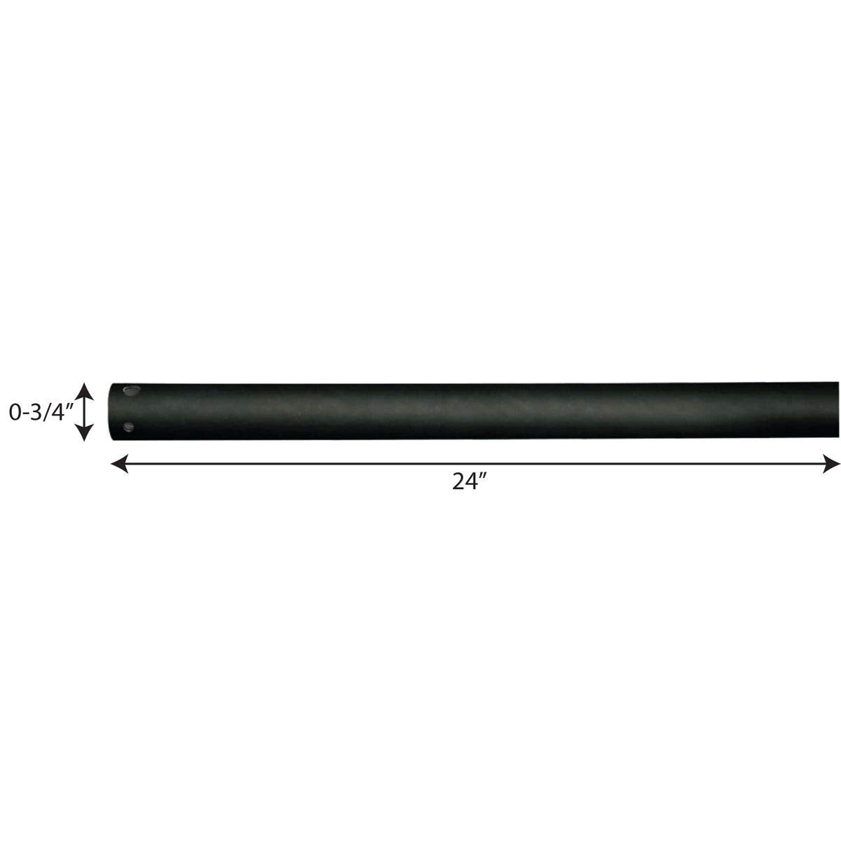 Progress Lighting P2605 80 Airpro Fan Downrod Accessories, 3/4 Inch Diameter X 24 Inch Height, Forged Black