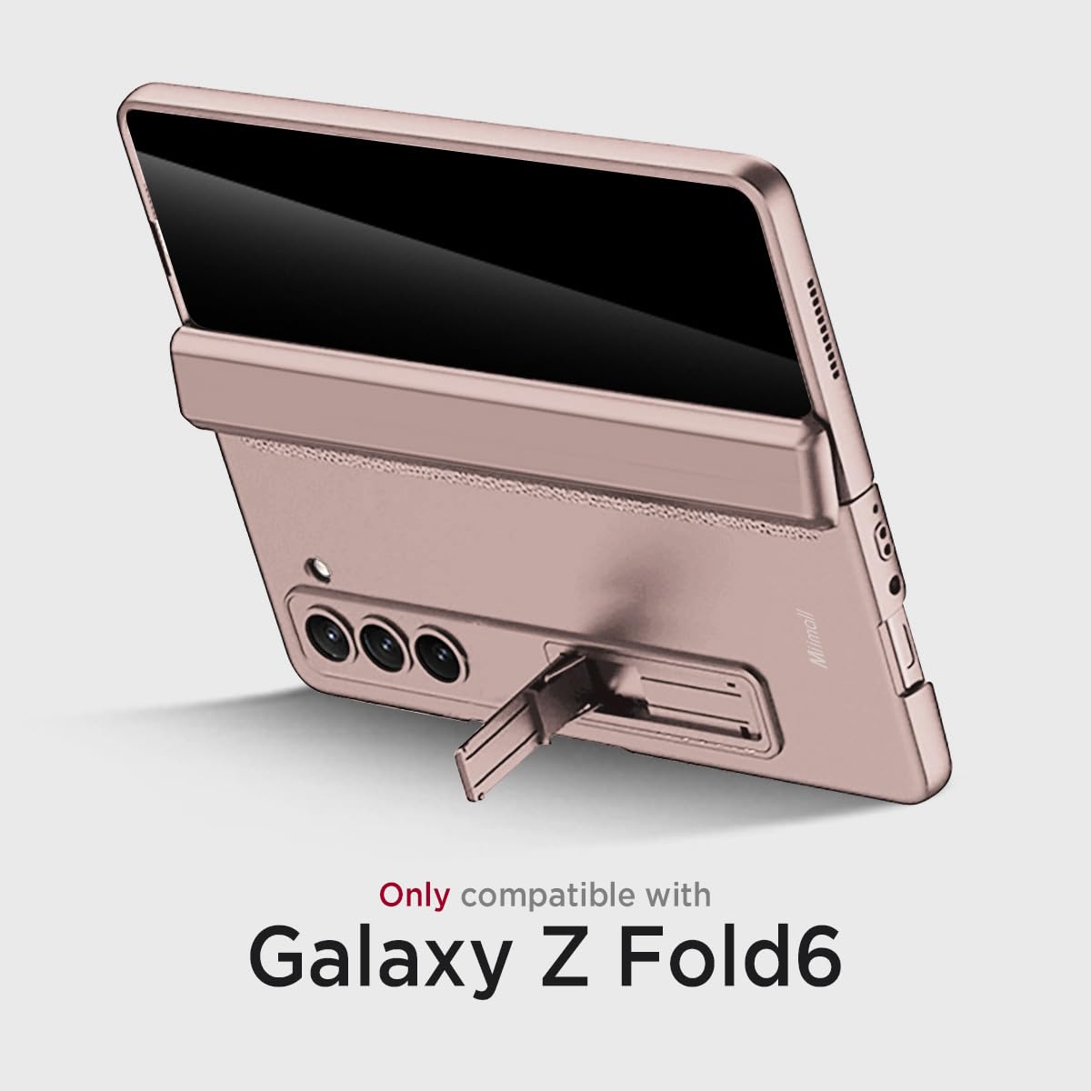 Miimall For Samsung Galaxy Z Fold 6 Case With Privacy Screen Protector, [Anti Spy] Built In Adjustable Kickstand & Magnetic Hing