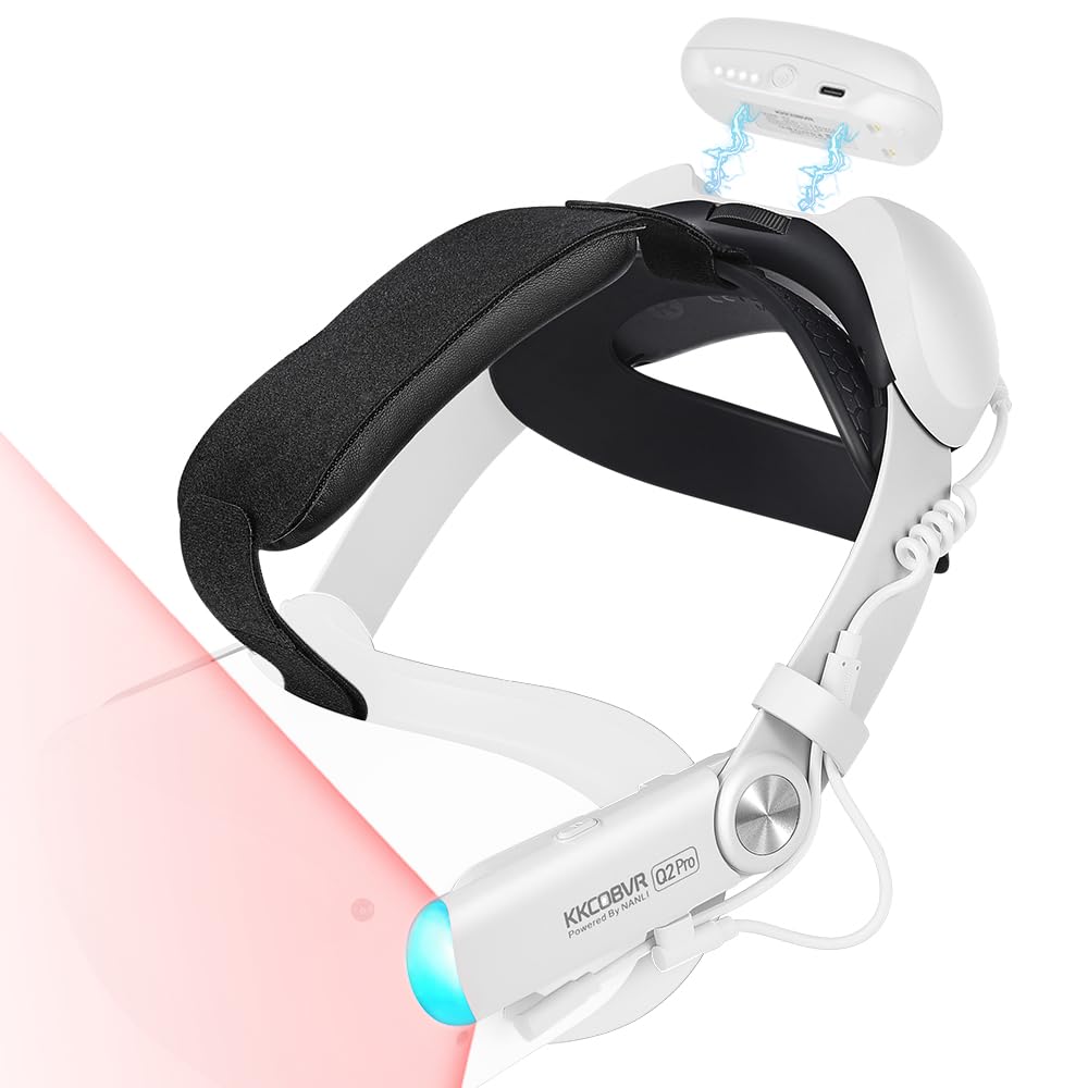 Kkcobvr Ir Battery Elite Head Strap With 10000Mah Power Pack Compatible With Meta/Oculus Quest 2 Accessories, Buit In Ir Illumin