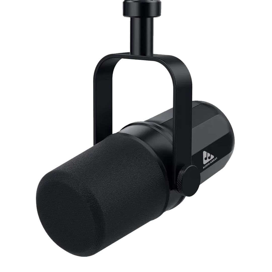 Audio Array AMC11 XLR/USB Dynamic Podcast Microphone | Builtin Monitoring | One Touch Mute and Volume Control | Premium Metal