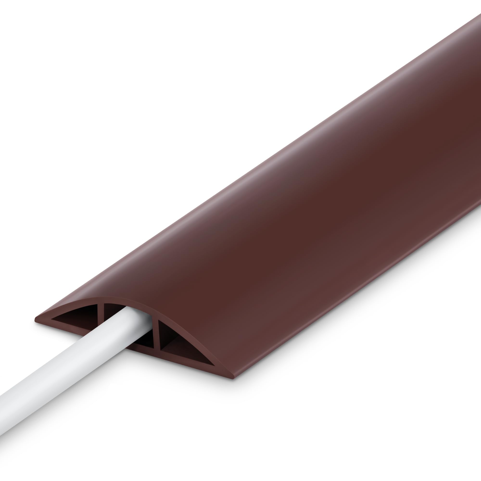 Lzeoy 10Ft Floor Cord Cover, Brown Cord Hider Floor, Durable Cord Covers For Wires On Floor, Cable Floor Cover Power Cord Cover,