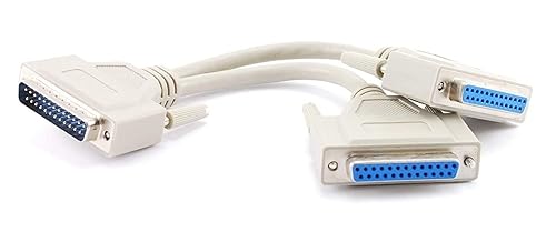 Cablesonline 8 Inch Db25 Parallel Male/Dual Female Y Splitter Printer Cable (Ys 005)