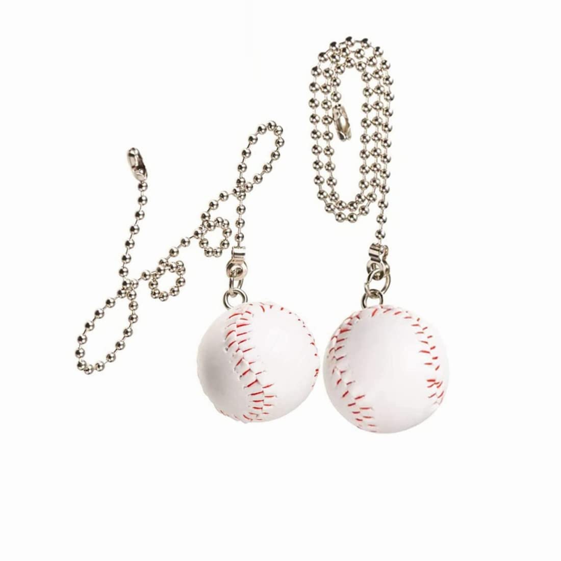 Gdqlcnxb Ceiling Fan Pull Chain Decorative Extension Light Pull Chain Set Silver Tone Chains Baseball Pendant For Ceiling Fans L