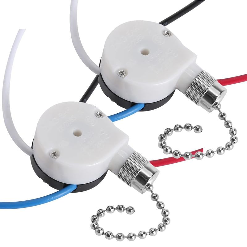 Akahttbn Ceiling Fan Switch Ze 208S E89885 3 Speed 4 Wire Fan Light Switch Replacement Part Speed Control Pull Chain Switch (Nic