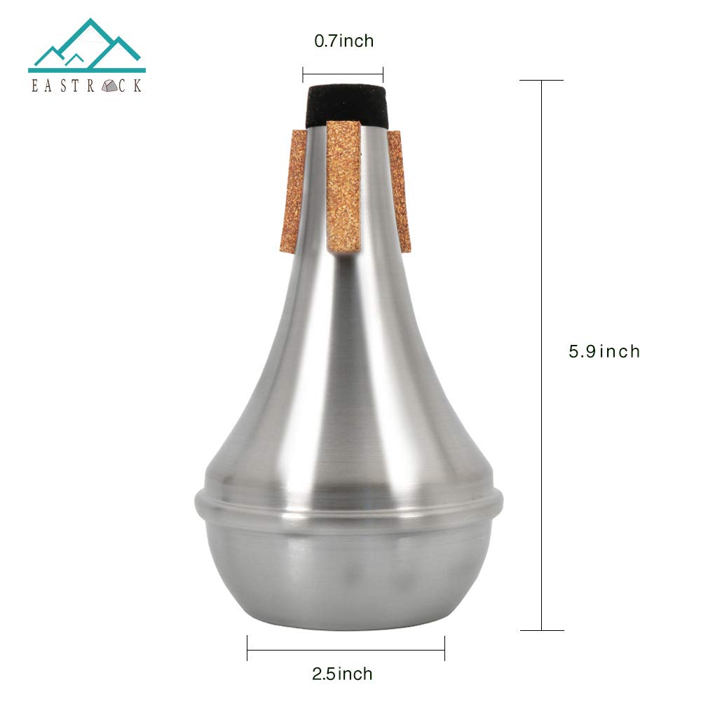 Eastrock Trumpet Straight Mute Silencer Lightweight With Rubber Cork For Jazz,Classic,Beginners And Students
