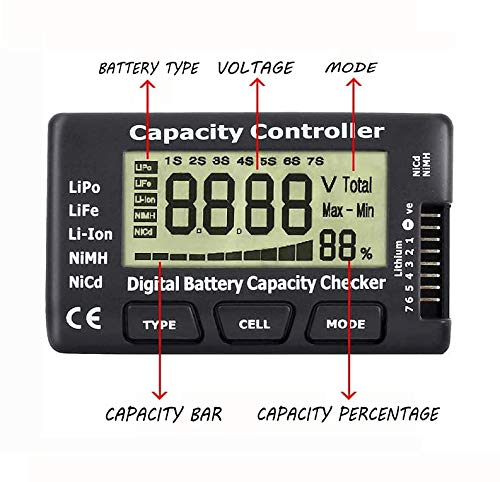 Fly Rc Cellmeter 7 Digital Battery Capacity Checker Controller Tester Voltage Tester For Lipo Li Ion Nimh Nicd Battery
