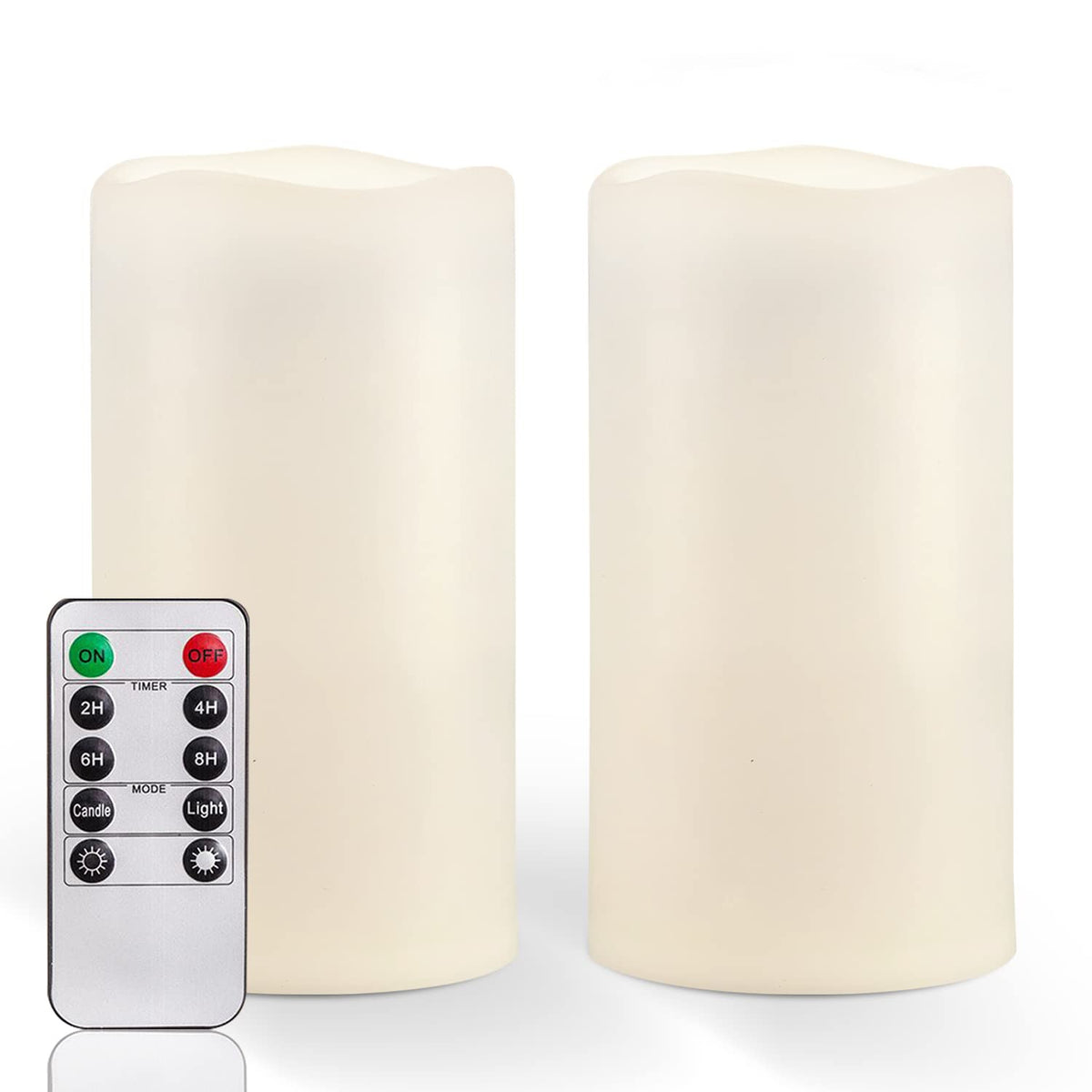 Homemory 6'' X 4'' Large Waterproof Outdoor Flameless Candles With Remote Control And Timer, Battery Operated Flickering Led Pil