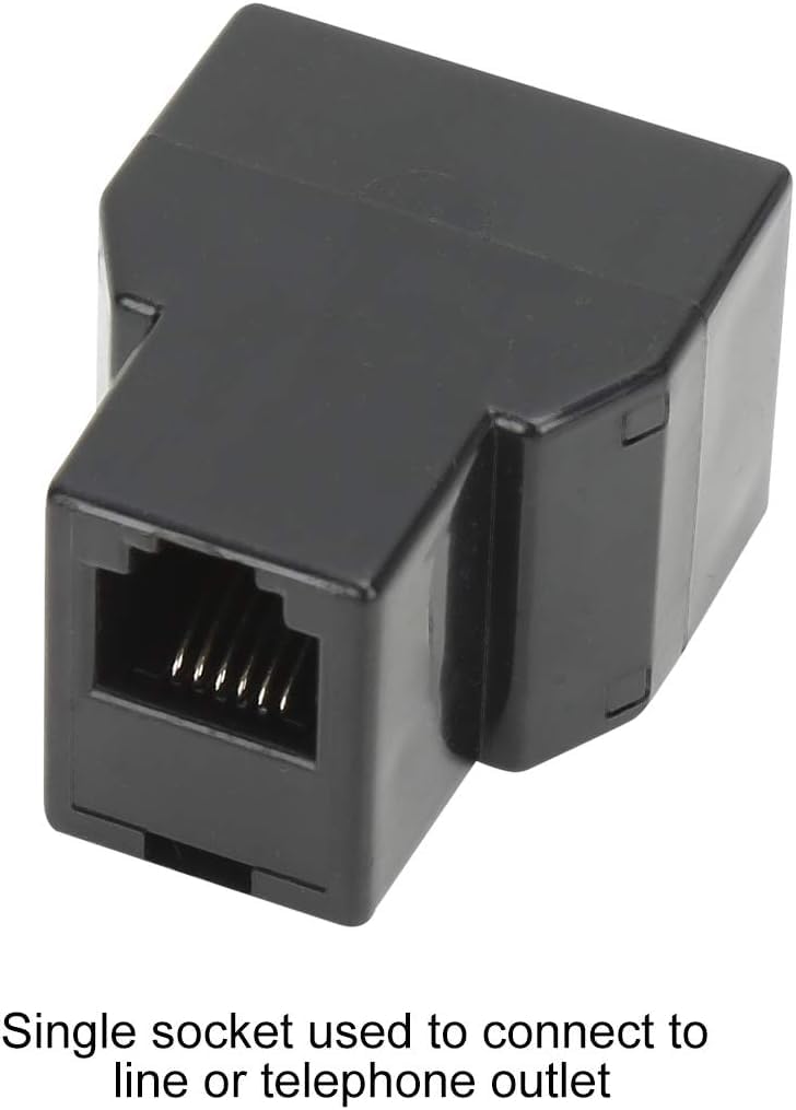 Uvital Rj12 6P6C 3 Female Telephone Line Splitters, Phone Jack Splitter, Telephone Landline Cable Connector And Separator(Black,