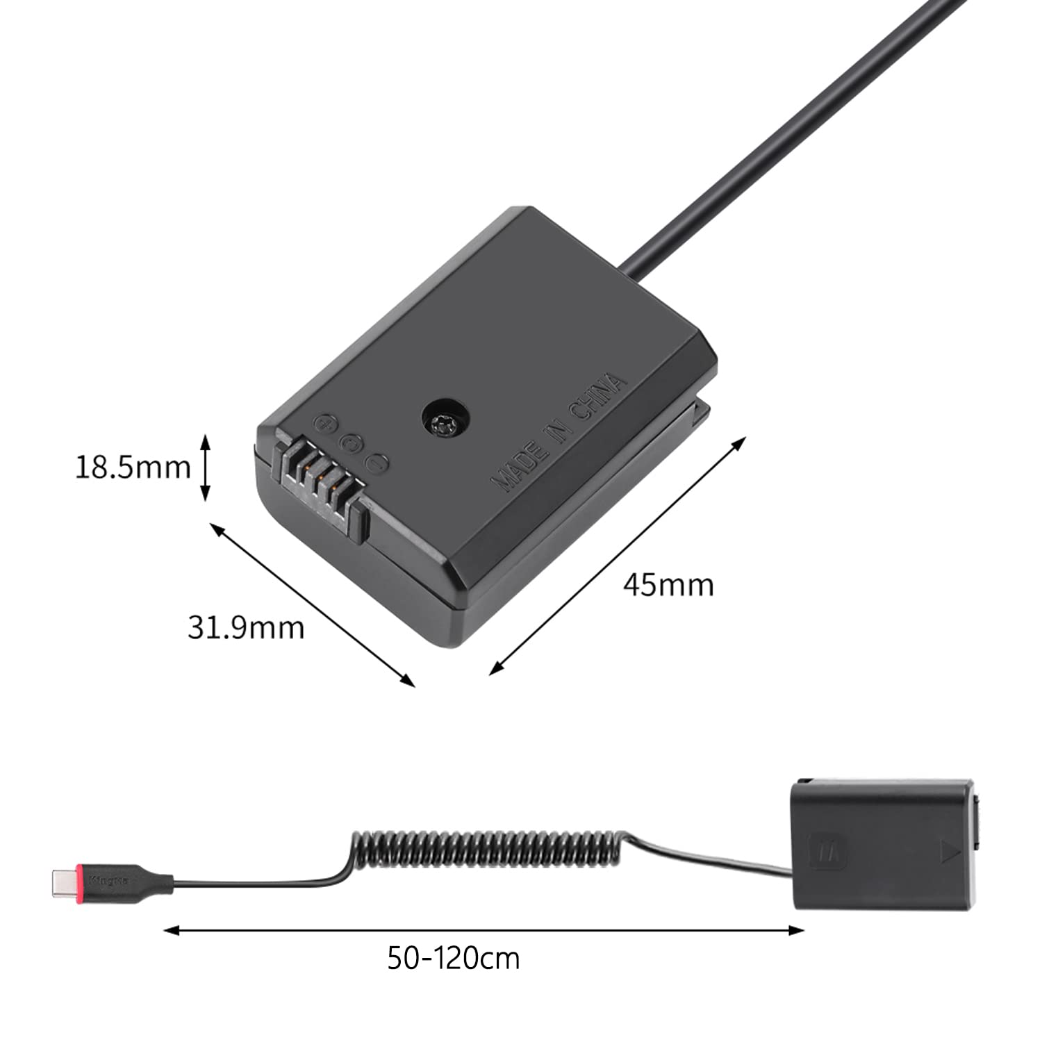 King Ma Np Fw50 Dummy Battery Decoded Np Fw50 Battery Replacement With Type C Pd/Qc Spring Power Adapter Cable For Sony A7/ A7M2