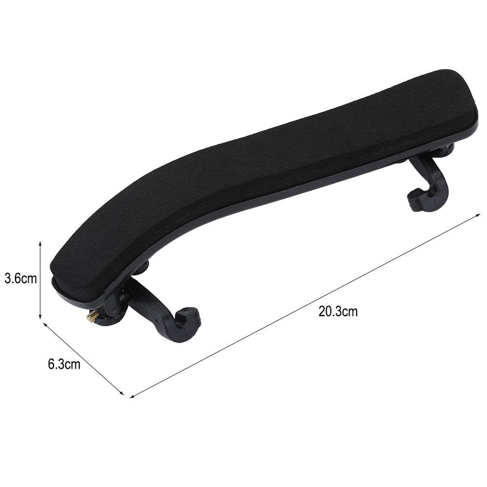 Maxmartt Violin Shoulder Rest For 3/4 4/4 Violin Adjustable Feet Black Soft Foam Pad Rubber Violin Shoulder Rest Pad Holder