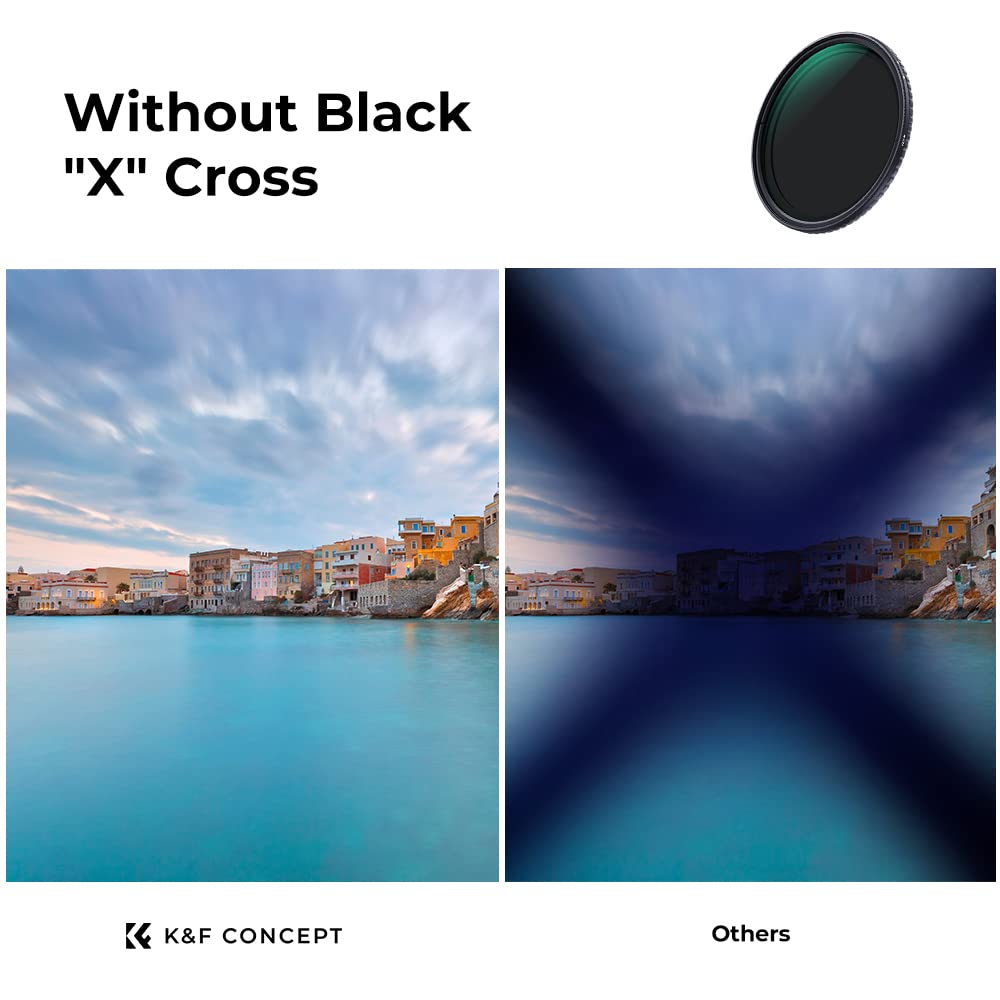 K&F Concept 43Mm Variable Nd Filter Nd2 Nd32 Camera Lens Filter (1 5 Stops) No X Cross Hd Neutral Density Filter With 28 Multi L