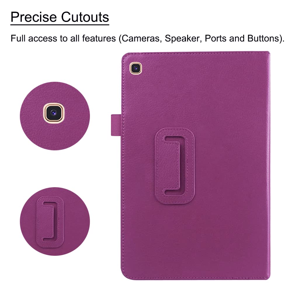 Ekvinor Tablet Case For Galaxy Tab A7 Lite 8.7 Inch 2021, Purple Pu Leather Folio Stand Protective Cover   Sm T220/T225/T227