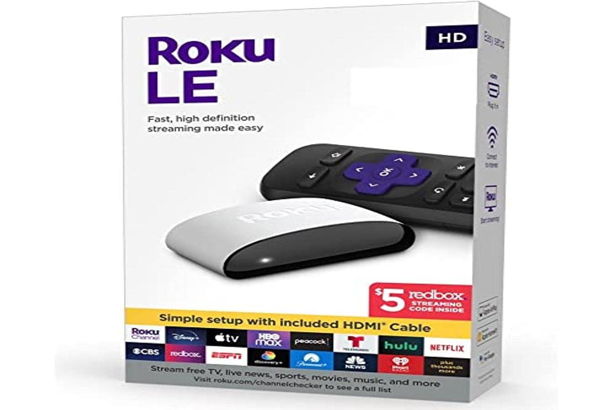 Roku Le Streaming Media Player 3930S3, Fast, High Definition - 1080P Full Hd (Includes Charging Cube, Remote, Batteries, & High-