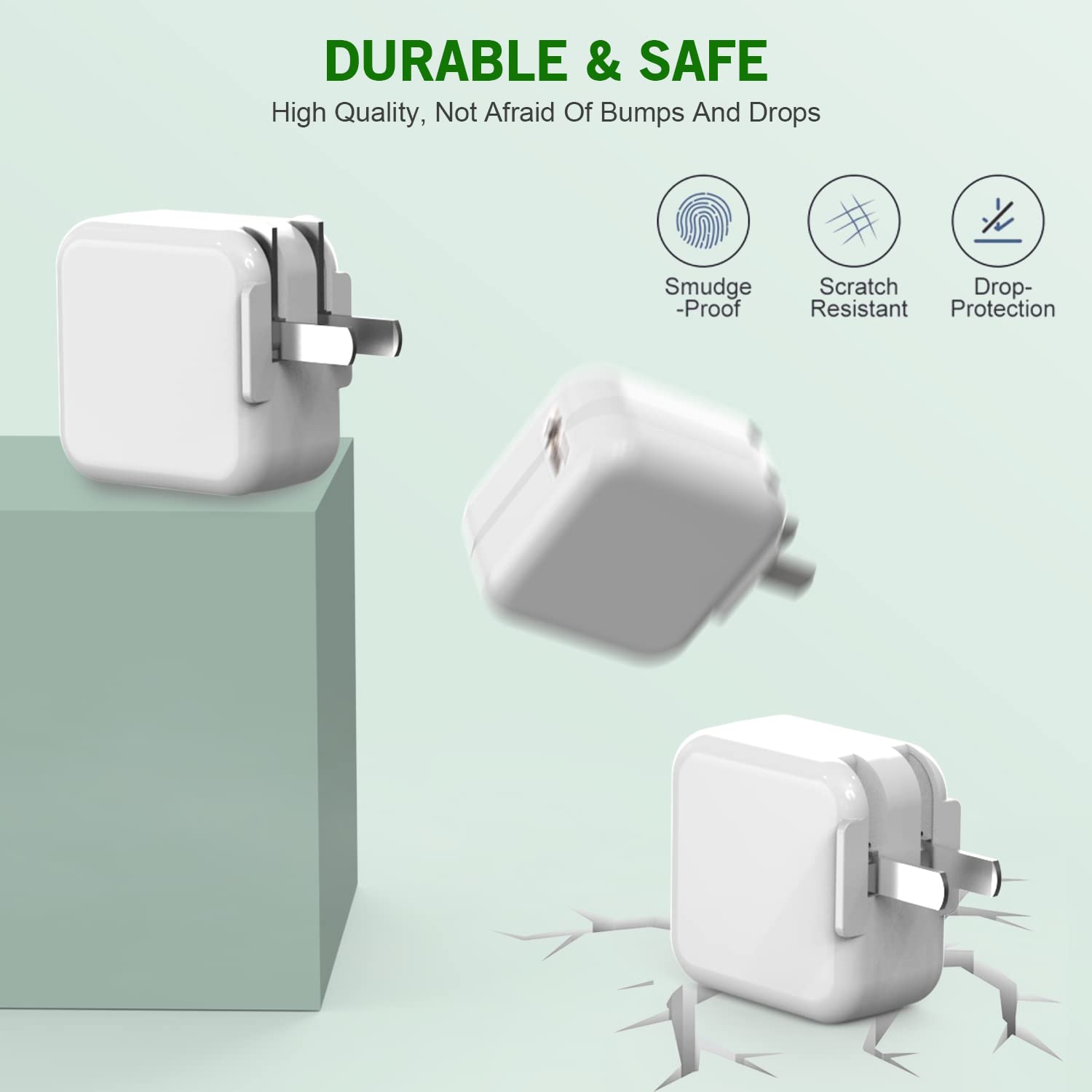 Ipad Charger, [Mfi Certified] 2Pack Long 10Ft Lightning Cord Charger Fast Ipad Charging Foldable Portable Plug Usb Wall Charger Block For Ipad 9Th 8Th Generation,Ipad Mini 5, 4, Air,Pro,Iphone,Airpods