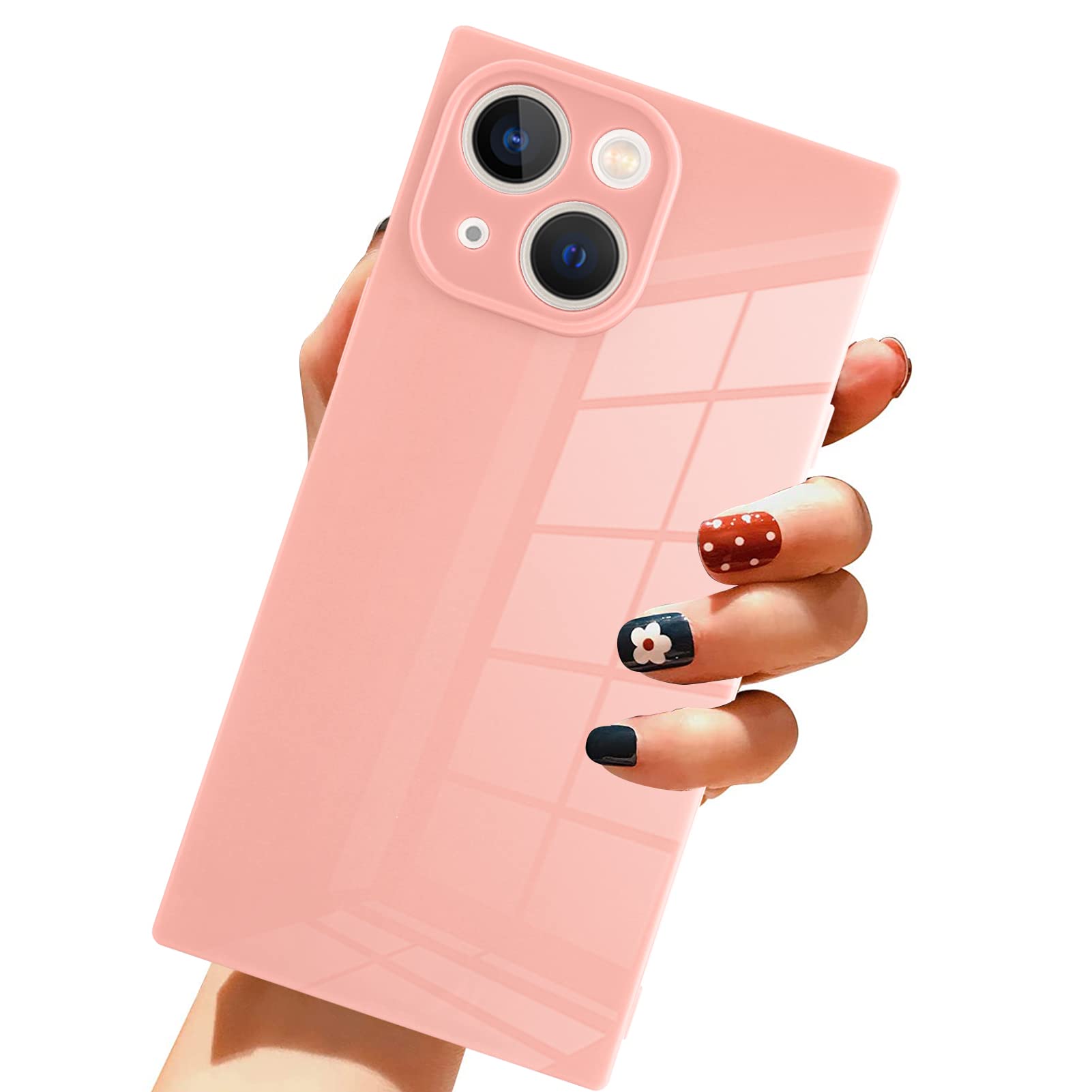 Lsl For Iphone 13 Case Square Pink Soft Tpu Bumper Anti Fall Anti Scratch Shockproof 360 Degree Heavy Duty Protective Wireless S