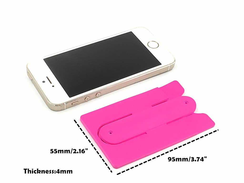 Kinteshun Card Holder With Cell Phone Stand,Stick On Silicon Rubber Smartphone Sleeve Support Wallet(6Pcs)