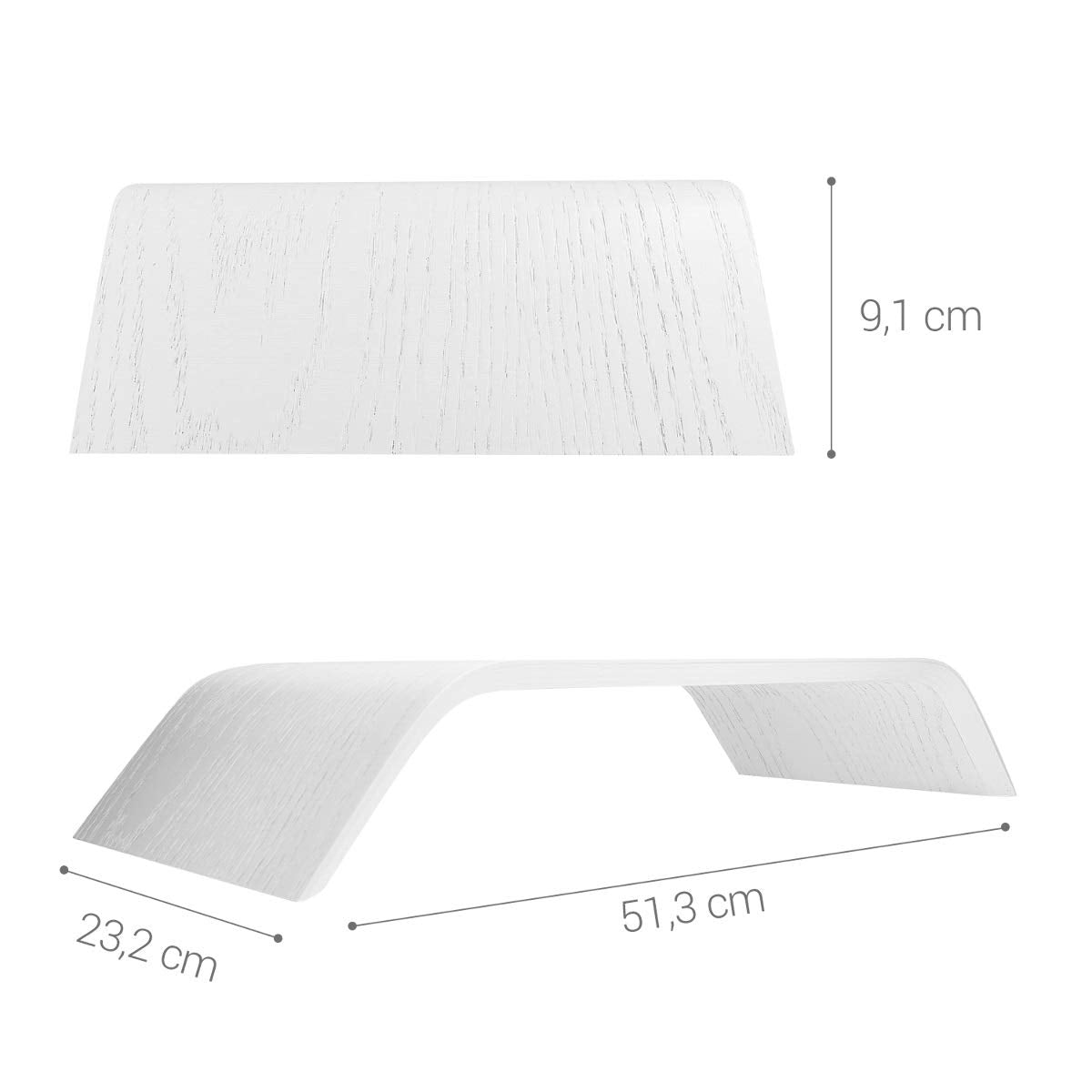 Kalibri Wood Monitor Stand Riser   Computer Desk Holder Desktop Dock Wooden Mount Display For Pc Tv Screen Notebook Laptop   Oak