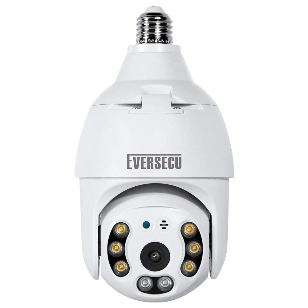 Eversecu 2K 4Mp Light Bulb Security Camera, Outdoor Waterproof, 360 View, 2.4G Wifi&Wireless, Motion Detection, Auto Tracking, 2