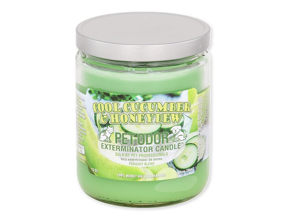 Pet Odor Exterminator Candle 13Oz Jar, Cool Cucumber  Honeydew