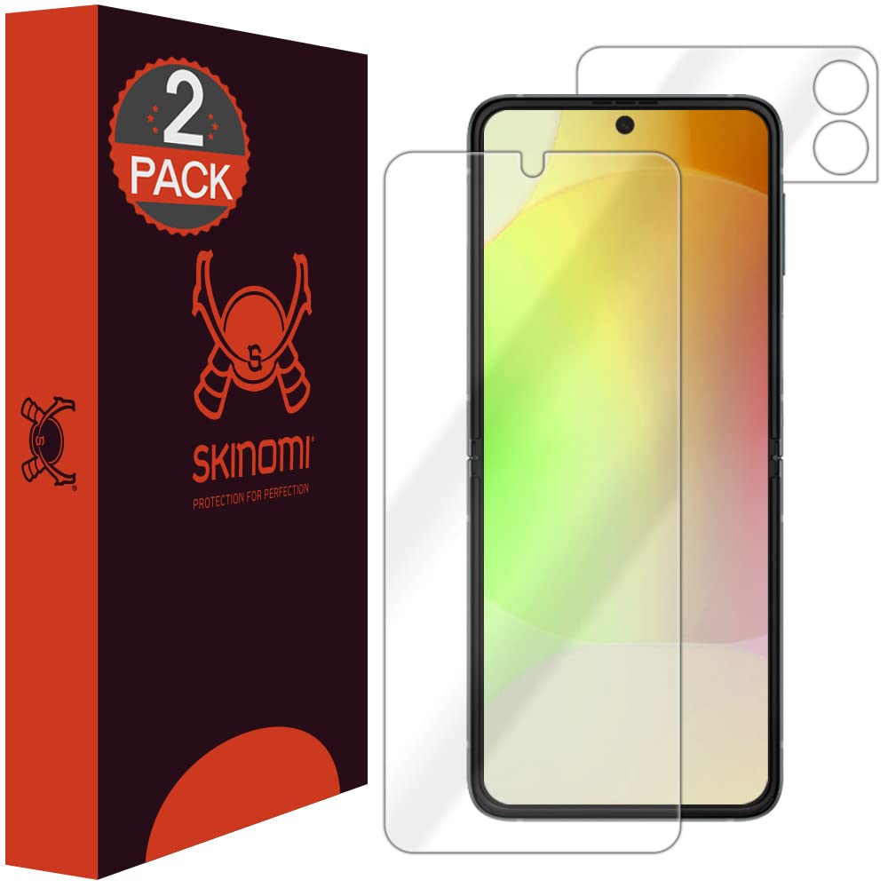 Skinomi Screen Protector Compatible With Samsung Galaxy Z Flip 3 (2 Pack) Clear Techskin Tpu Anti Bubble Hd Film