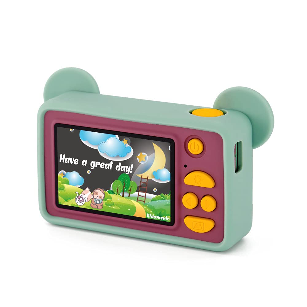 Kidamento Kids Digital Camera & Video Camcorder, Soft Bpa Free Silicone Casing, 32Gb Memory Card   Model C   Mikayo The Bear