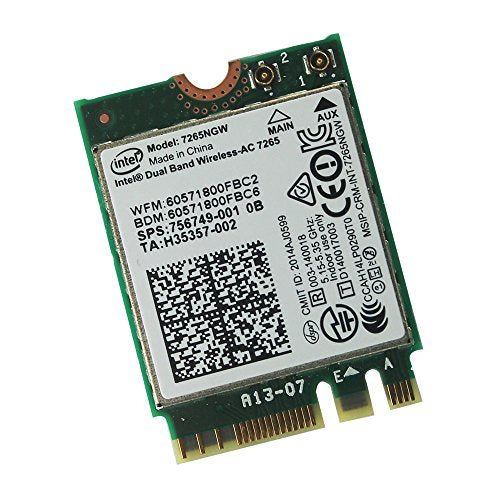 Intel 7265Ngw Dual Band 2X2 Wireless Ac + Bluetooth 4.0 M2 Interface Also Supports 802.11 Ac