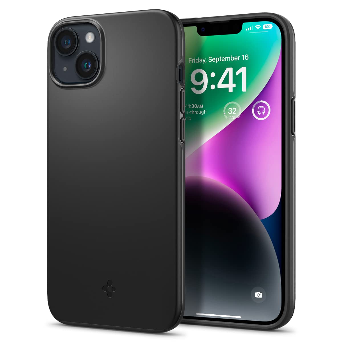 Spigen Thin Fit Designed for iPhone 14 Plus Case (2022) [Military-Grade Protection] - Black