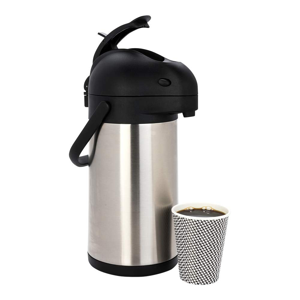 Restaurantware Met Lux 2.2 Liter Coffee Dispenser 1 Pump Lever Coffee Pump Dispenser   24 Hour Heat Retention Built In Handle Si