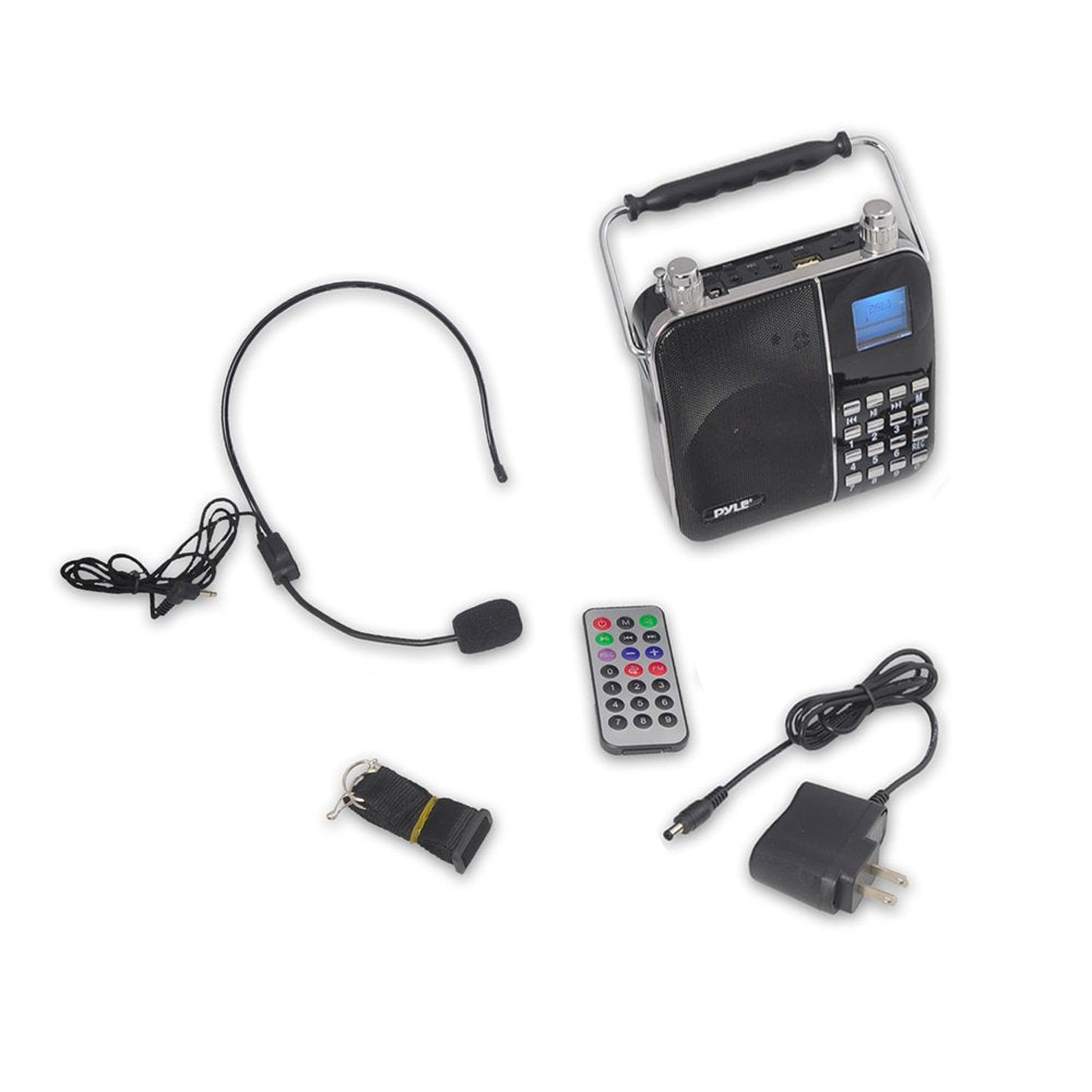 Portable Radio Pa Speaker System   Waist Band Portable Karaoke Machine With Headset Microphone, Rechargeable Battery, Usb/Sd Car