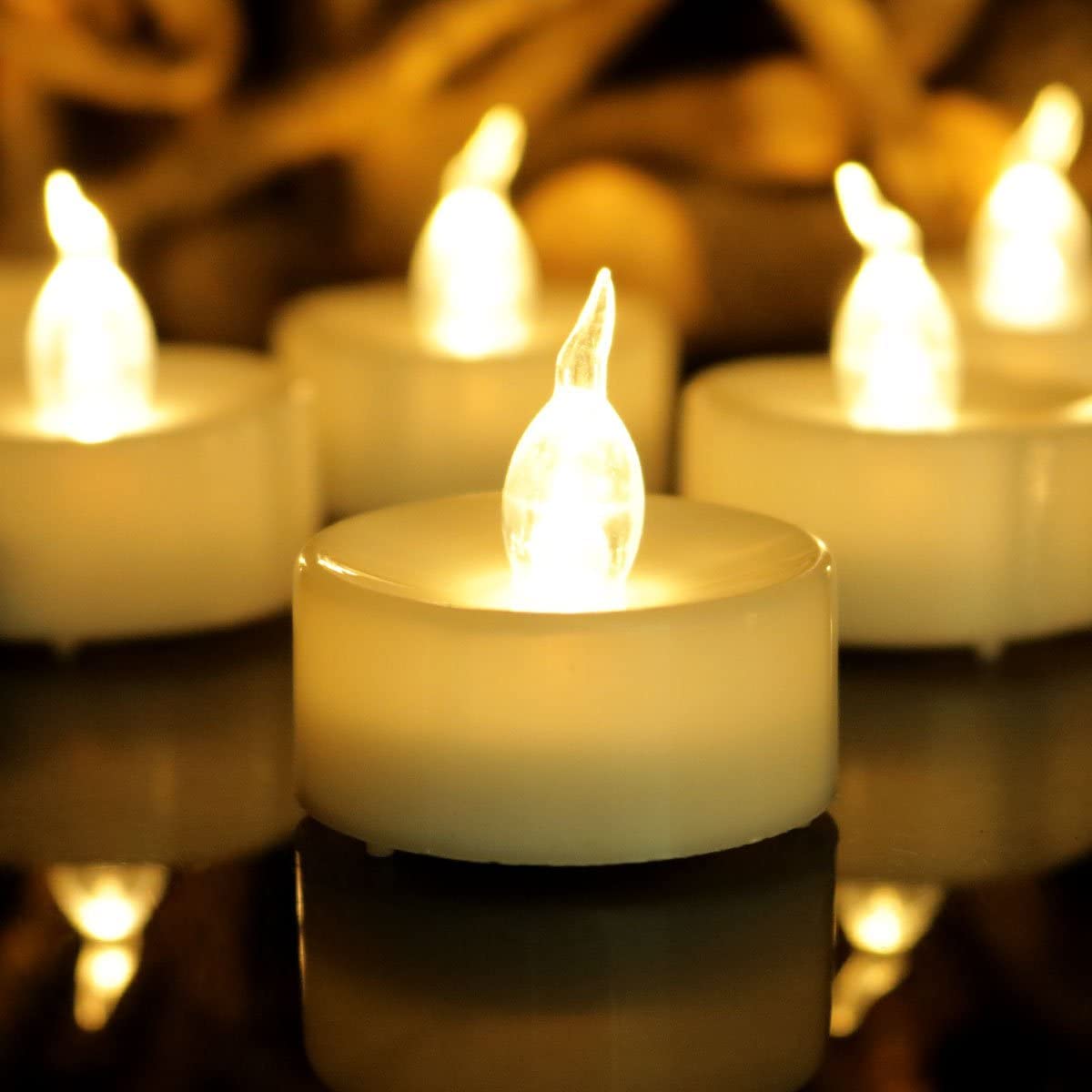 Aulaygo 12Pcs Battery Operated Tea Lights Votive Candles With Timer 6Hrs On 18 Hrs Off For Christmas Thanksgiving Home Wedding P