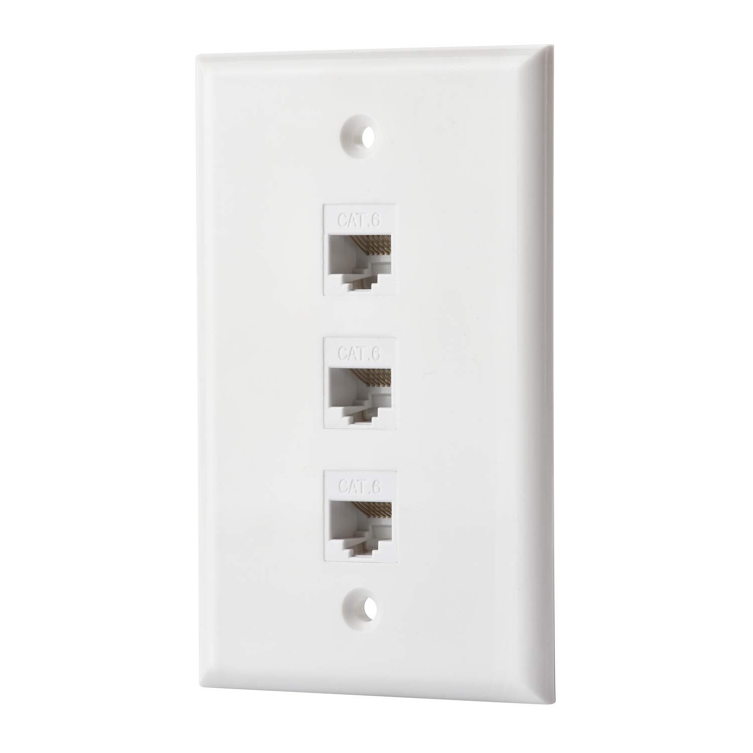 Ibl   Cat6 Keystone Ethernet Wall Plate Female To Female   White (3 Port Cat6)