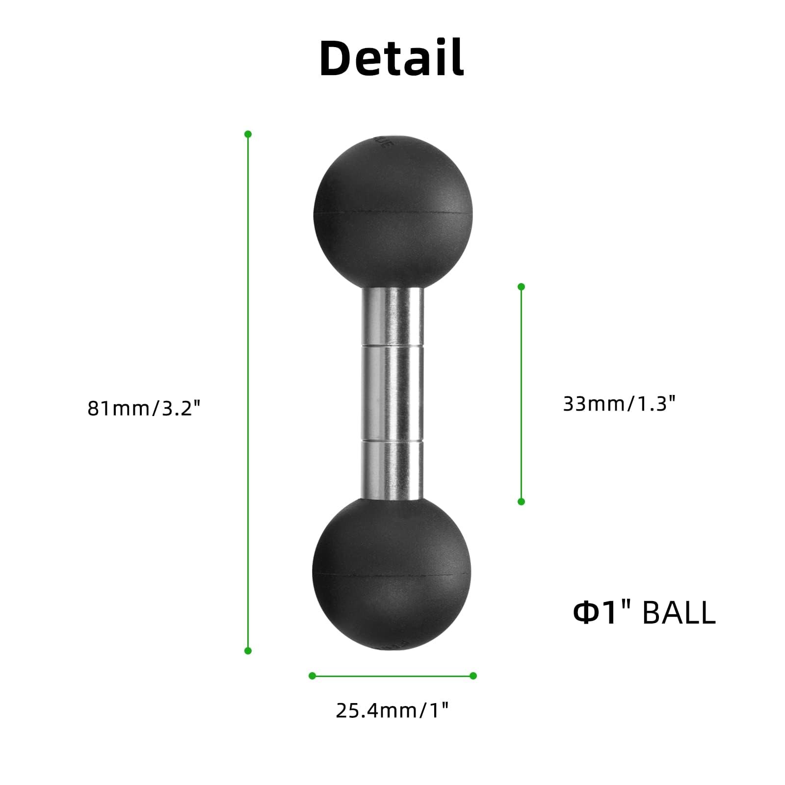 Fanaue Double Ball Adapter 1'' Ball Header Connecting Rod Length Is 1.3'', Suitable Da 60 Da 90 Da 150 Or Other Devices Compatib