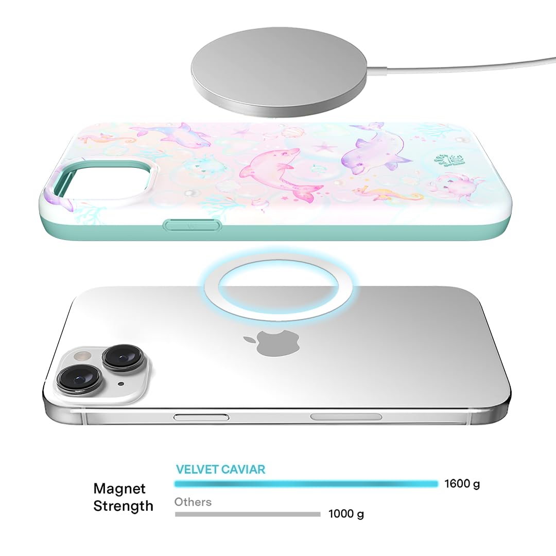 Velvet Caviar For Iphone 15 Case Cute   Compatible With Magsafe [8Ft Drop Tested]   Dolphins